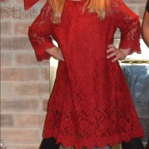 Red Holiday Lacy dress for Toddler Girl